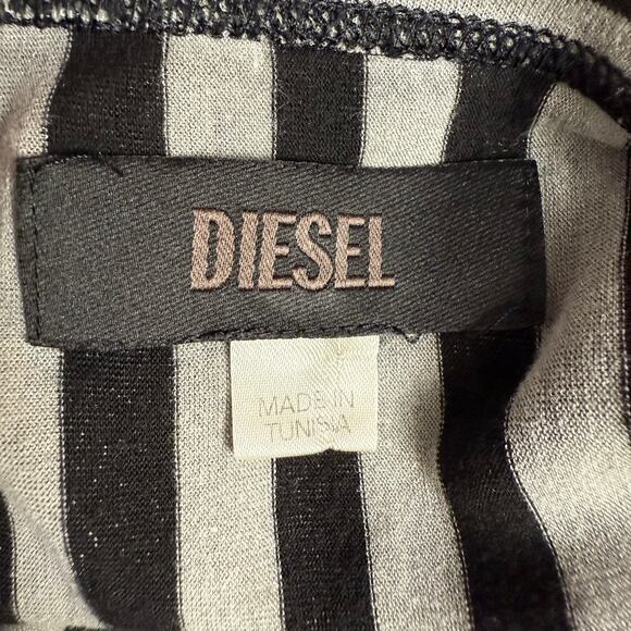 DIESEL Striped T-Shirt Dress Mini Size M Viscose Fabric Sleeveless - Picture 7 of 8